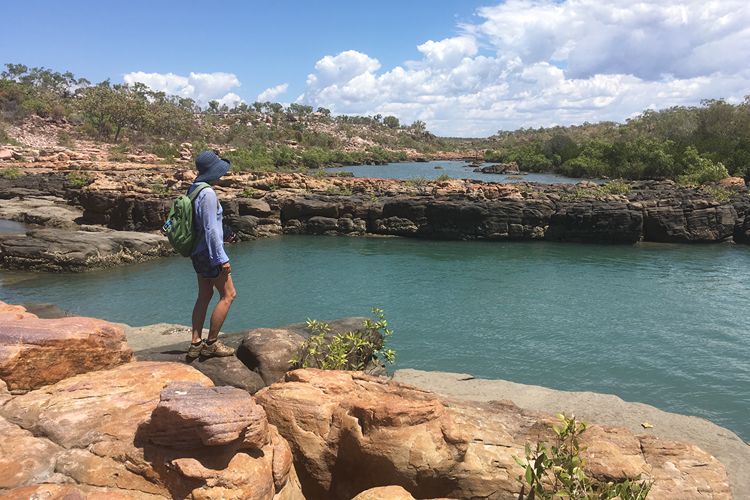 A Berkeley River Lodge guest admiring the view at Atlantis Creek. Picture Angela Saurine